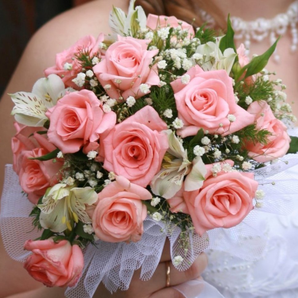 Букет роз на свадьбу фото